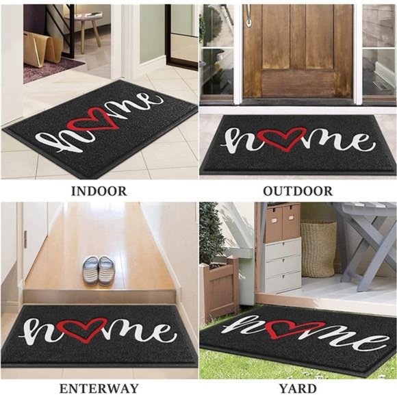 Home Cute Door Mat Durable Low Profile Floor Mat Non Slip Indoor Outdoor 30x17.5 - Picture 5 of 7
